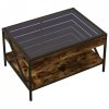 Stolik kawowy z LED Infinity, przydymiony dąb, 70x50x38 cm
