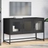 Szafka RTV, czarna, 100,5x39x60,5 cm, stal walcowana na zimno