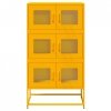 Komoda wysoka Musztardowo-żółta 68x39x123 cm Stal