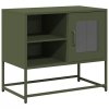 Szafka pod telewizor, oliwkowa, 68x39x60,5 cm, stalowa