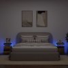 Szafki nocne z LED, 2 szt., stare drewno, 35x39x55 cm