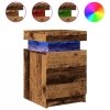 Szafki nocne z LED, 2 szt., stare drewno, 35x39x55 cm