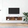 Szafki RTV 2 szt. Dąb wędzony 60x31x25,5 cm Drewno klejone
