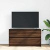 Szafka RTV Brązowy Dąb 100x35x54 cm Drewno klejone