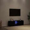 Szafka pod TV z oświetleniem LED, czarny dąb, 120x30x36 cm