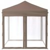 Składany namiot imprezowy ze ściankami, taupe, 2x2 m