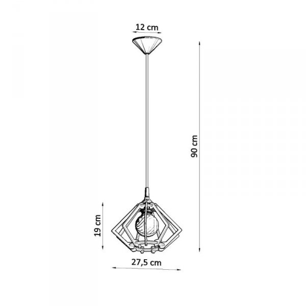 Lampa wisząca POMPELMO naturalne drewno