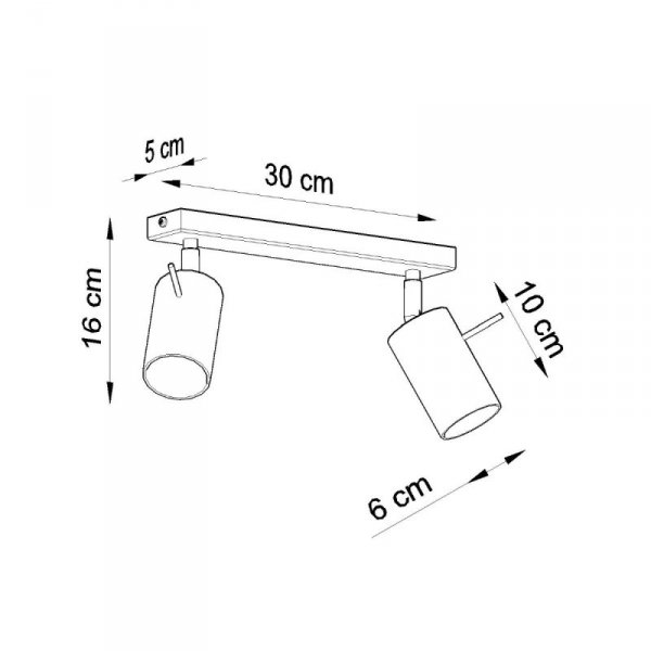 Plafon RING 2 czarny