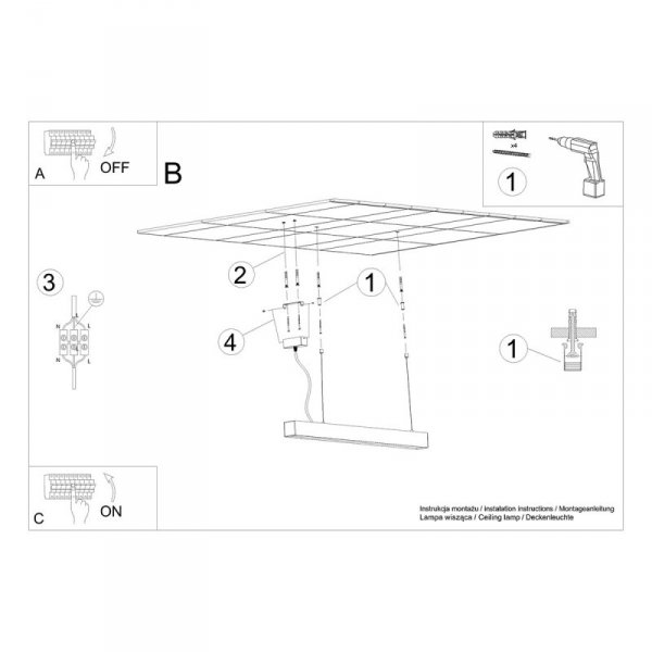 Lampa wisząca PINNE 117 biała 3000K