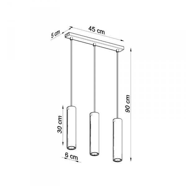 Lampa wisząca LAGOS 3L czarny