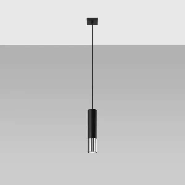Lampa wisząca LOOPEZ 1 czarny/chrom