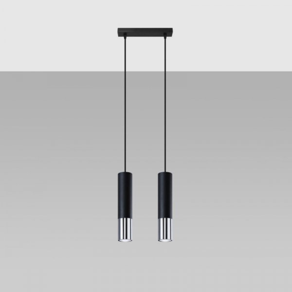 Lampa wisząca LOOPEZ 2 czarny/chrom