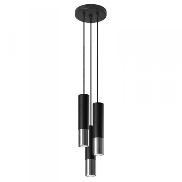 Lampa wisząca LOOPEZ 3P czarny/chrom