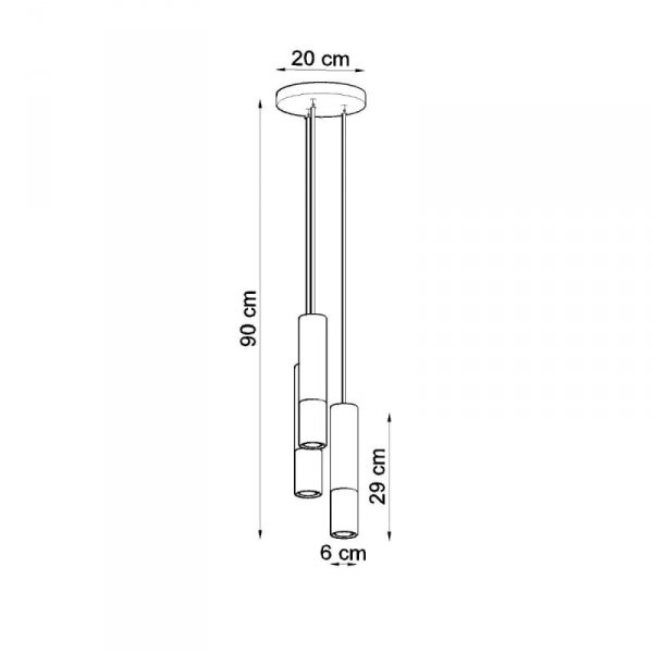 Lampa wisząca LOOPEZ 3P czarny/miedź