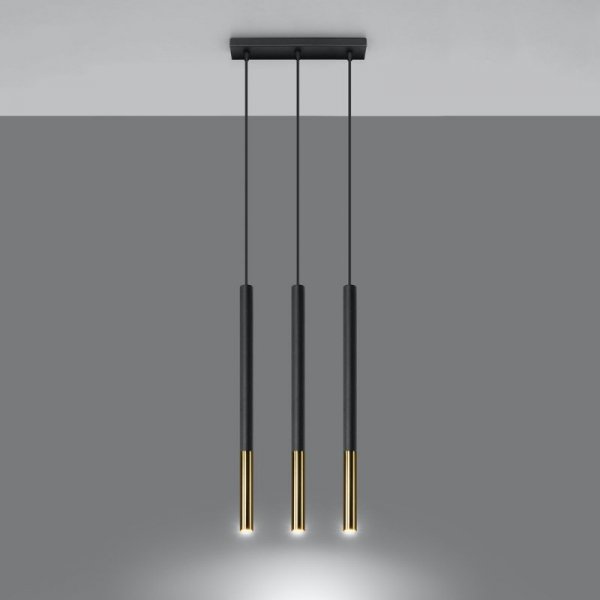 Lampa wisząca MOZAICA 3L czarny/złoto