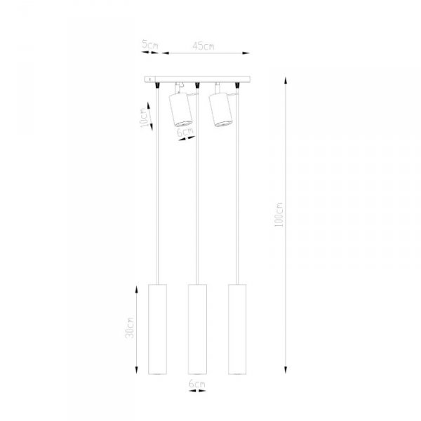 Lampa wisząca RING 3 biały