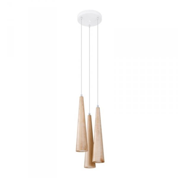 Lampa wisząca SULA 3P naturalne drewno