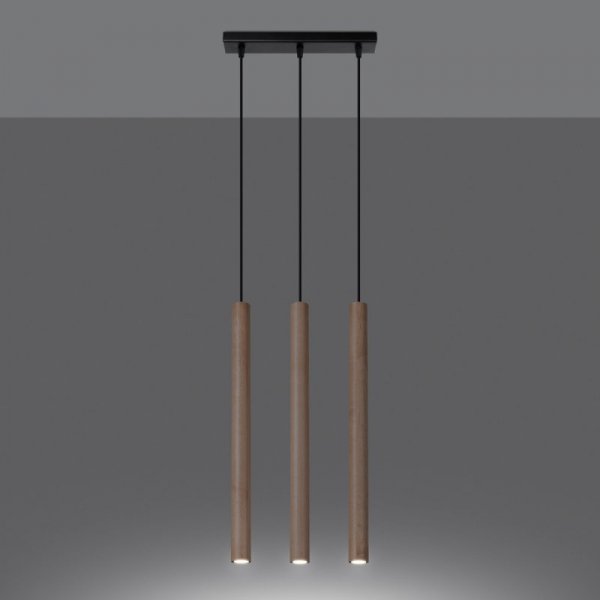 Lampa wisząca PASTELO 3L drewno