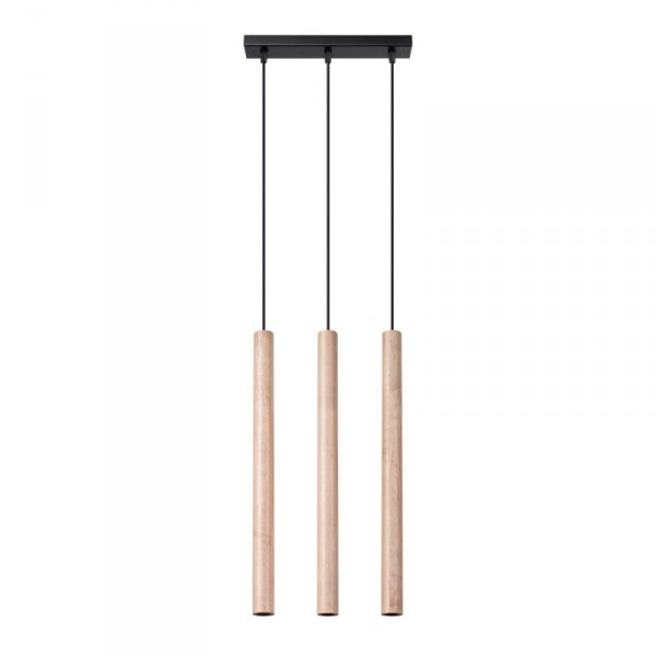 Lampa wisząca PASTELO 3L drewno