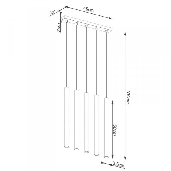 Lampa wisząca PASTELO 5L drewno