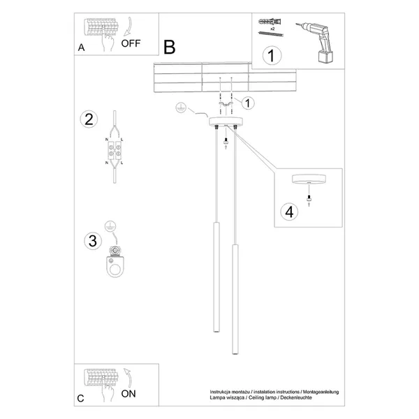 Lampa wisząca PASTELO 2 biała
