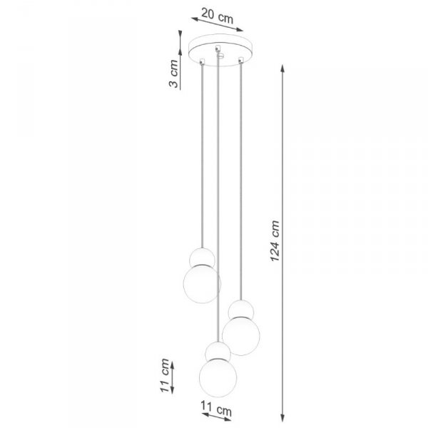 Lampa wisząca PEKKA 3P biała/naturalne drewno