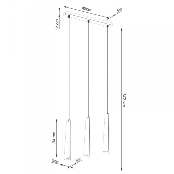 Lampa wisząca PRYSM 3L biała