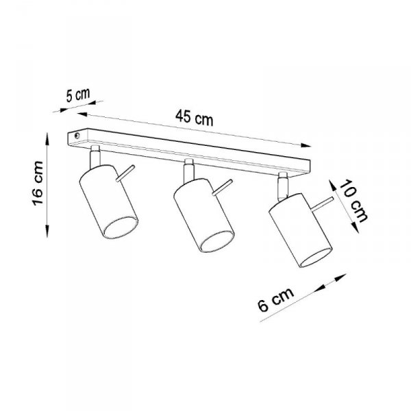 Plafon RING 3 szary