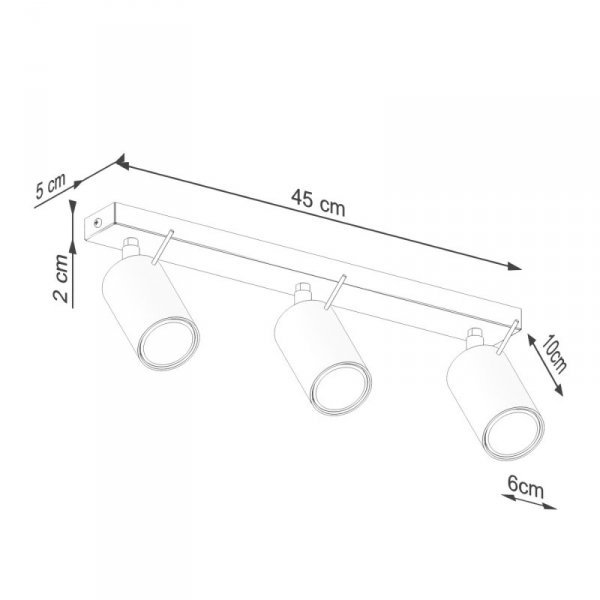 Plafon RING 3L ochra czerwona