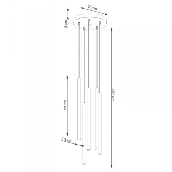 Lampa wisząca PASTELO 5P zielona oliwka