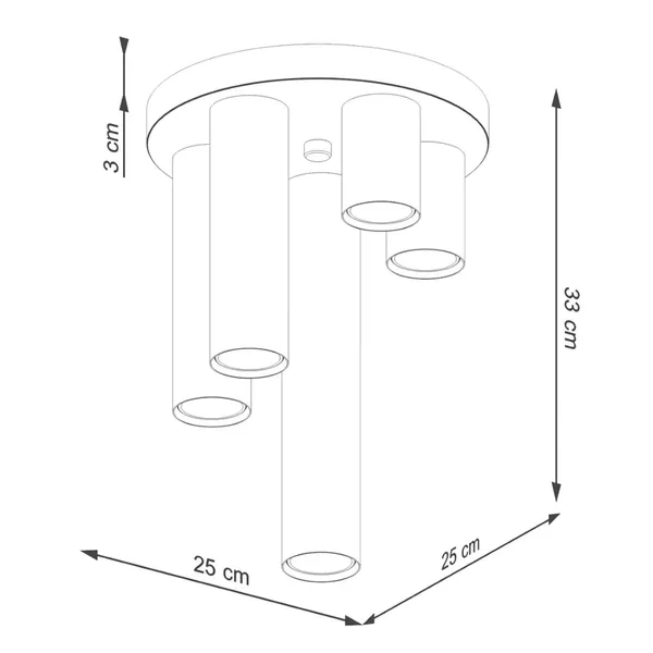Plafon LAGOS 5P czarny