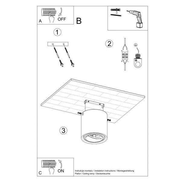 Plafon CULLO 140 beton