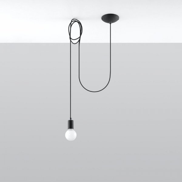 Lampa wisząca EDISON 1 LONG czarny