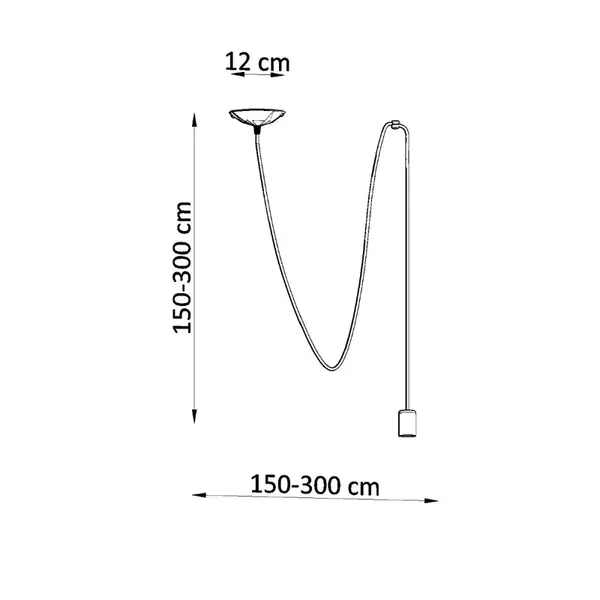 Lampa wisząca EDISON 1 LONG czarny