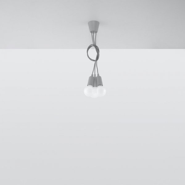 Lampa wisząca DIEGO 3 szara