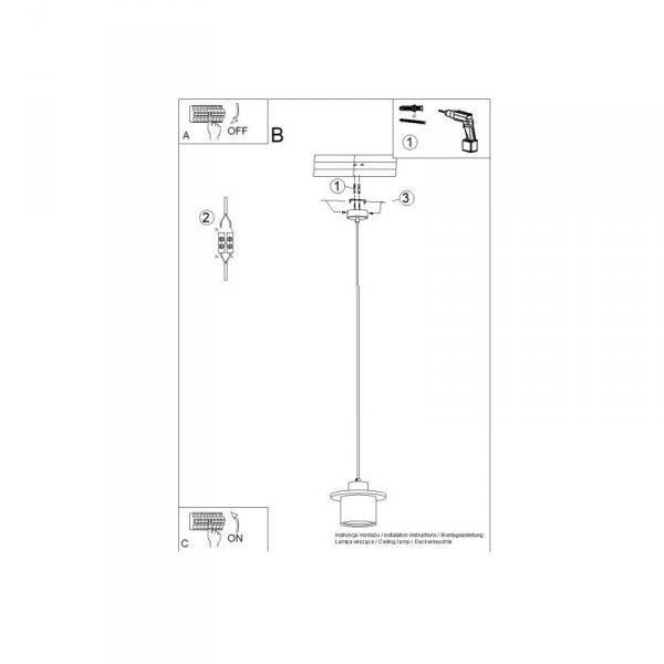 Lampa wisząca MAB beton