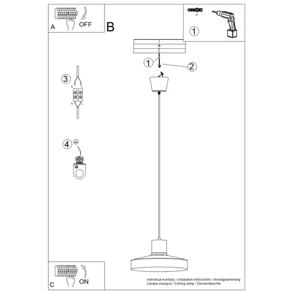 Lampa wisząca BILO biała