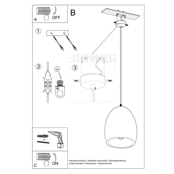 Lampa wisząca ceramiczna FLAWIUSZ
