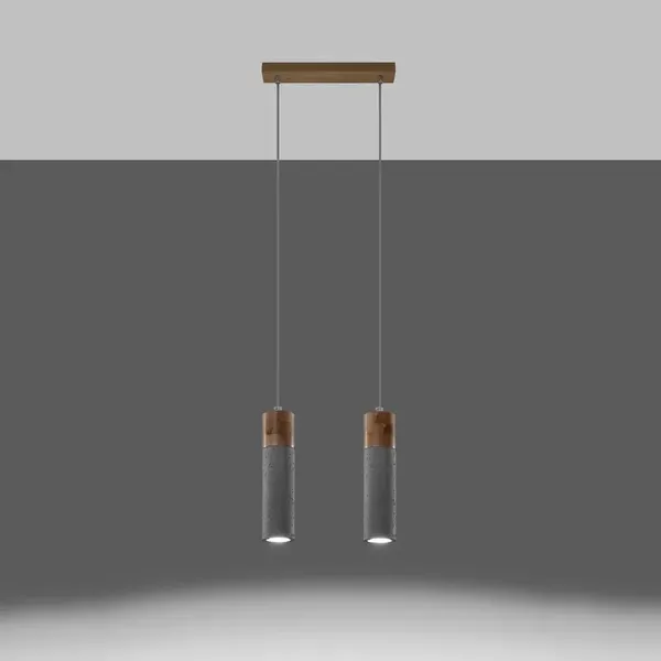 Lampa wisząca ZANE 2 szara