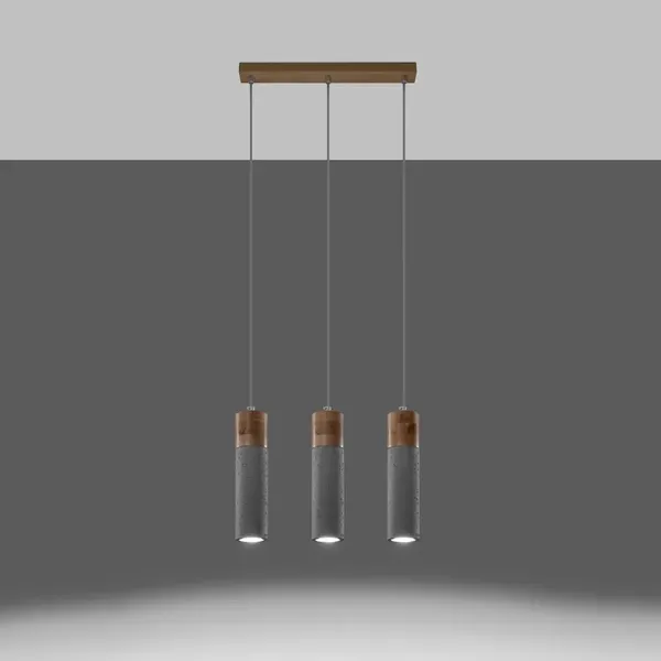 Lampa wisząca ZANE 3 szara