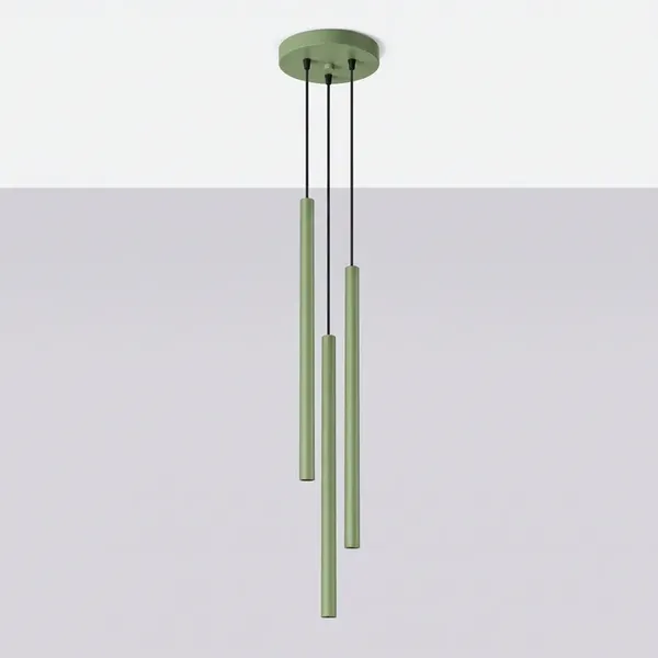 Lampa wisząca PASTELO 3P szałwiowa