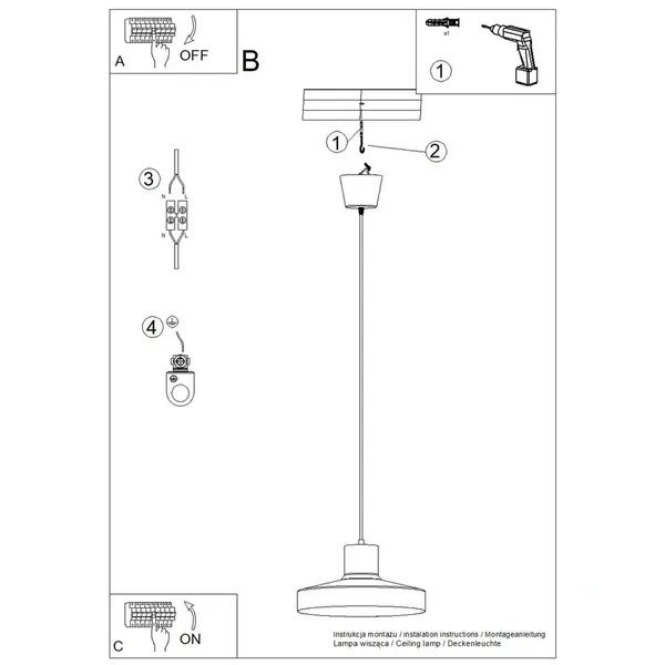 Lampa wisząca BILO różowa