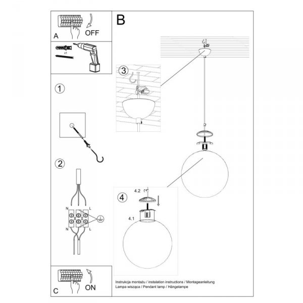 Lampa wisząca UGO 30 chrom