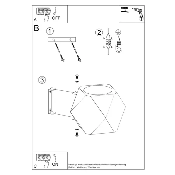 Kinkiet WOODY naturalne drewno