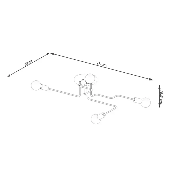 Żyrandol VECTOR 4 czarny