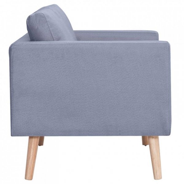 Sofa 3-osobowa, materiałowa, jasnoszara