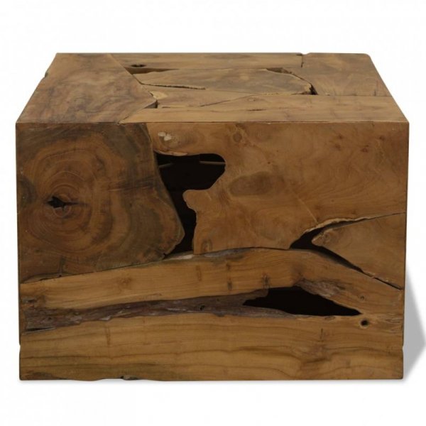 Stolik kawowy z drewna tekowego, 50 x 50 x 35 cm, brązowy