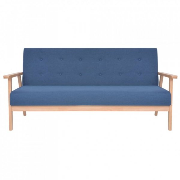3-osobowa sofa tapicerowana, niebieska