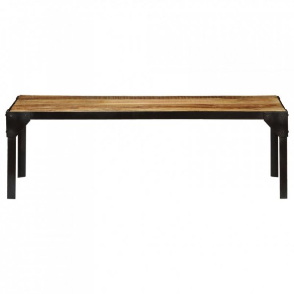 Stolik kawowy, surowe drewno mango i stal, 110 cm