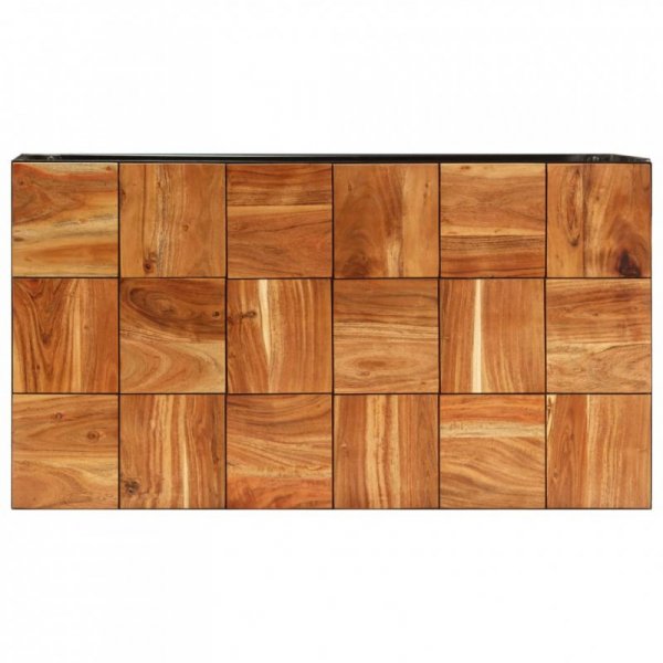 Stolik kawowy z drewna akacjowego i stali, 110x60x40 cm